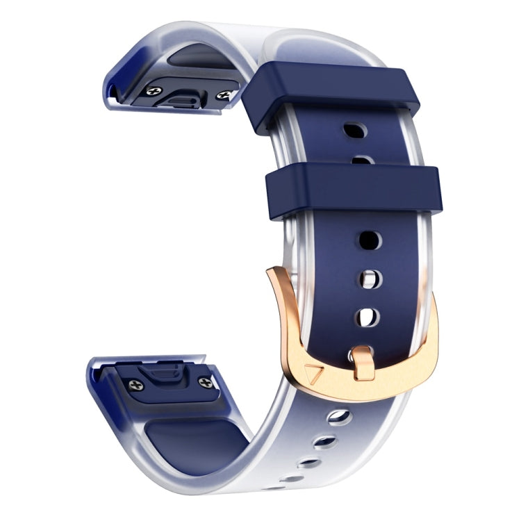 For Garmin Fenix 7S Glacier Clear Two Color Silicone Watch Band