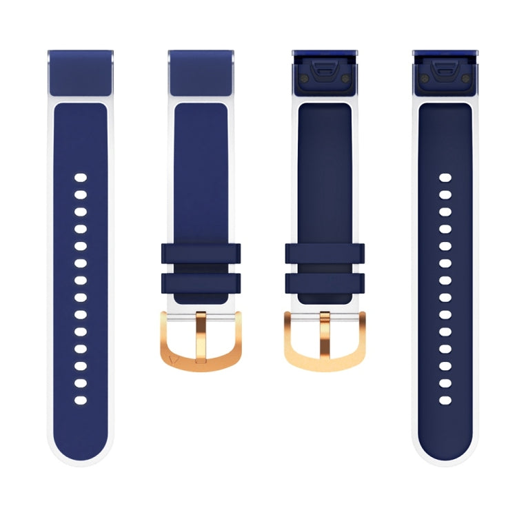 For Garmin Fenix 7S Glacier Clear Two Color Silicone Watch Band