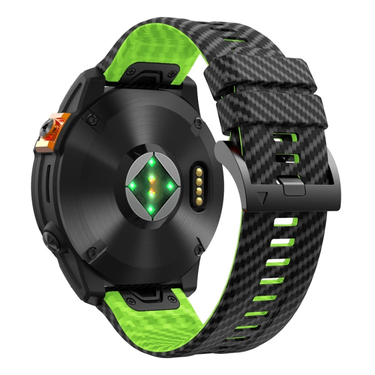22mm Two Color Carbon Fiber Pattern Silicone Watch Band