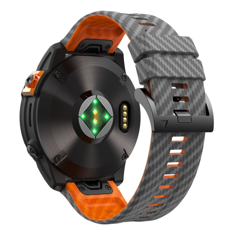 22mm Two Color Carbon Fiber Pattern Silicone Watch Band