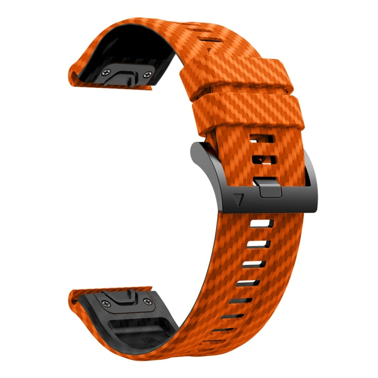 26mm Two Color Carbon Fiber Pattern Silicone Watch Band