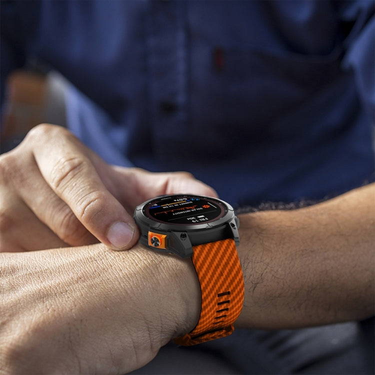 26mm Two Color Carbon Fiber Pattern Silicone Watch Band