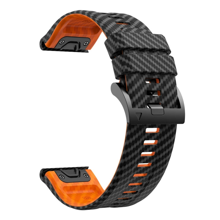 26mm Two Color Carbon Fiber Pattern Silicone Watch Band