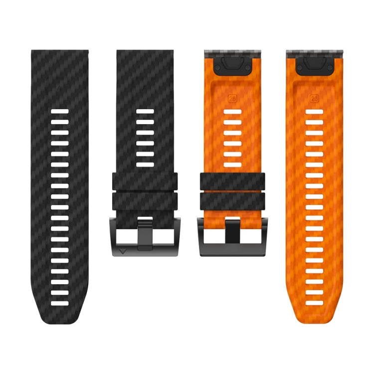 26mm Two Color Carbon Fiber Pattern Silicone Watch Band
