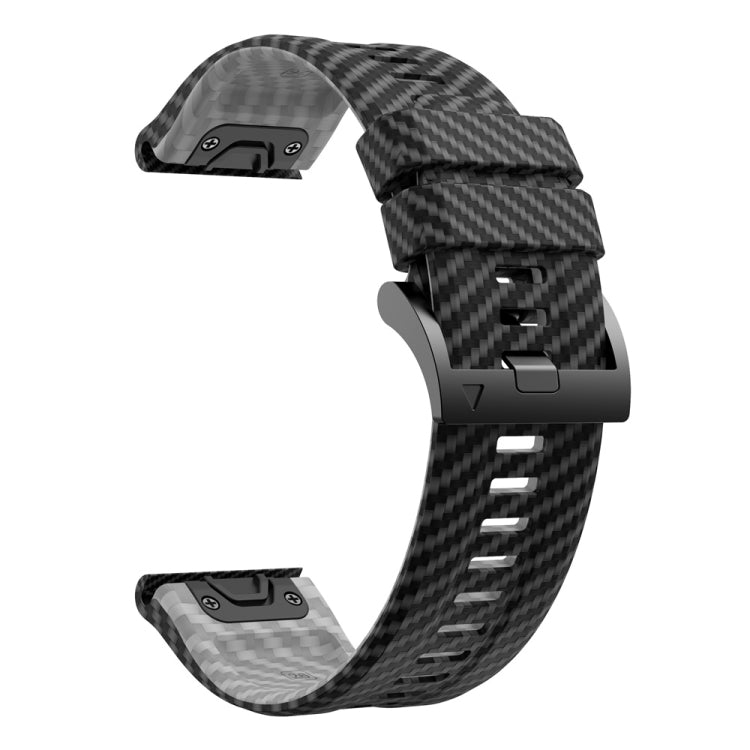 26mm Two Color Carbon Fiber Pattern Silicone Watch Band