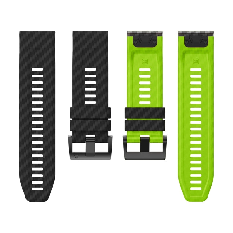 26mm Two Color Carbon Fiber Pattern Silicone Watch Band