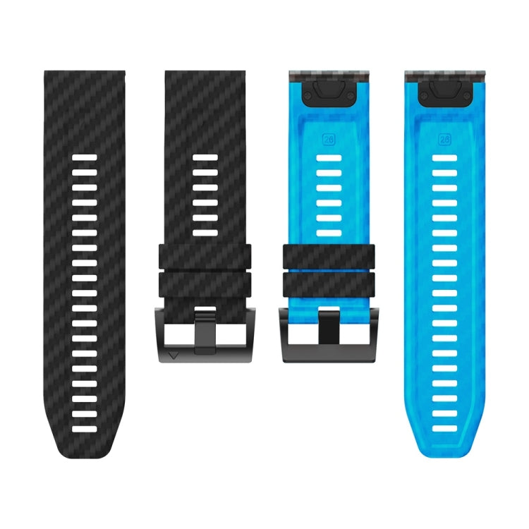 26mm Two Color Carbon Fiber Pattern Silicone Watch Band