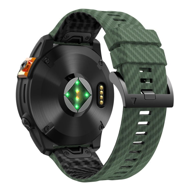 26mm Two Color Carbon Fiber Pattern Silicone Watch Band