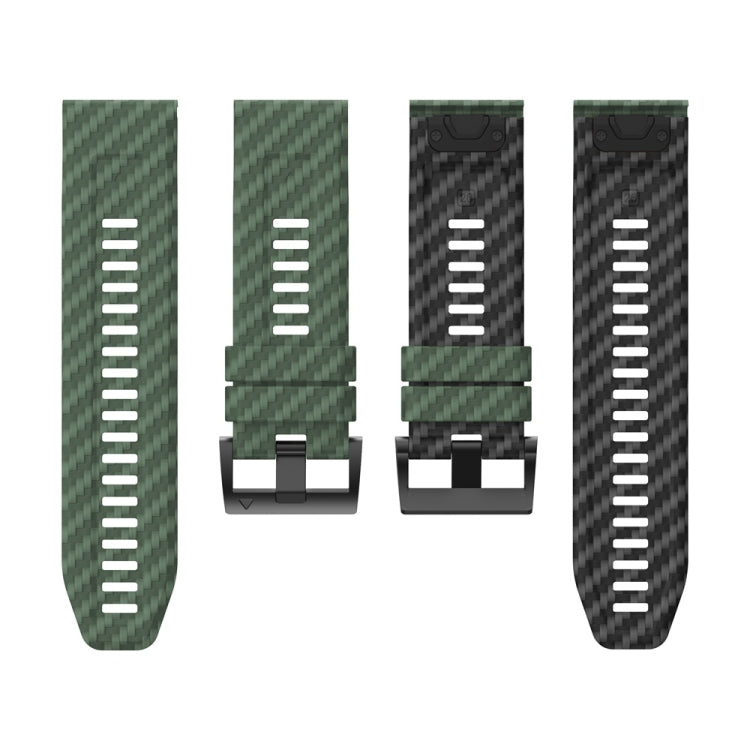 26mm Two Color Carbon Fiber Pattern Silicone Watch Band