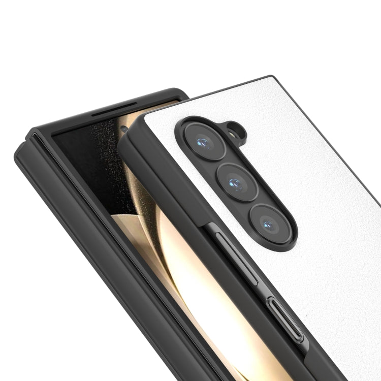 For Samsung Galaxy Z Fold6 PU Leather Black Frame Full Coverage Phone Case