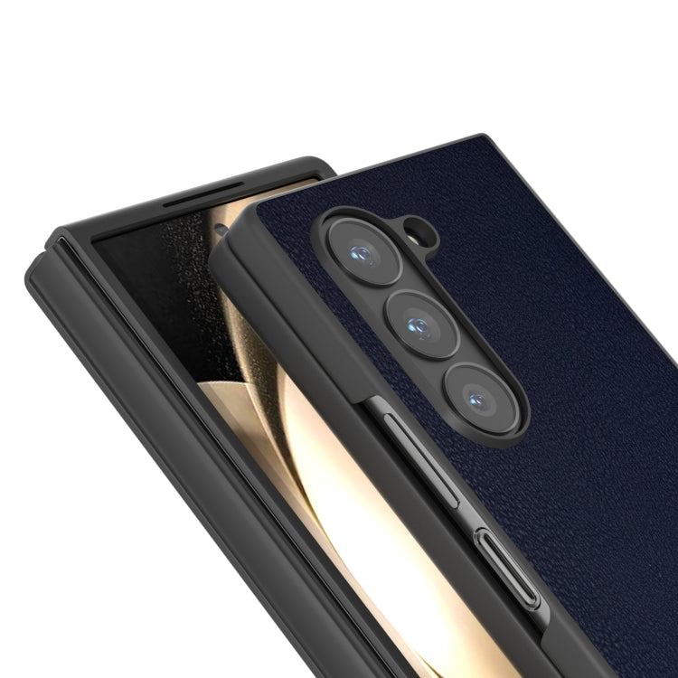 For Samsung Galaxy Z Fold6 PU Leather Black Frame Full Coverage Phone Case