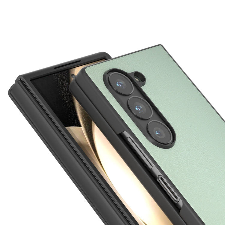 For Samsung Galaxy Z Fold6 PU Leather Black Frame Full Coverage Phone Case