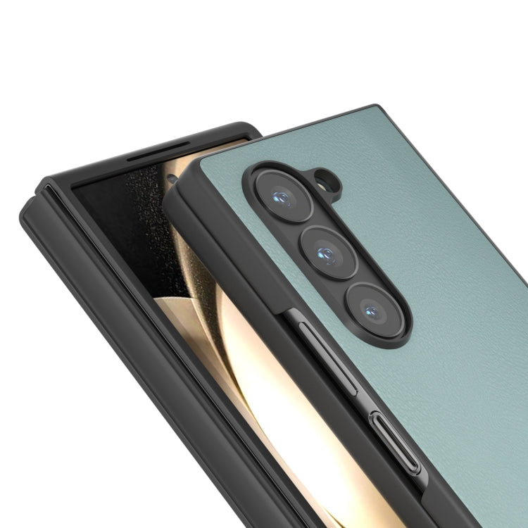 For Samsung Galaxy Z Fold6 PU Leather Black Frame Full Coverage Phone Case