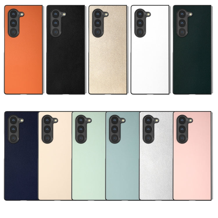 For Samsung Galaxy Z Fold6 PU Leather Black Frame Full Coverage Phone Case
