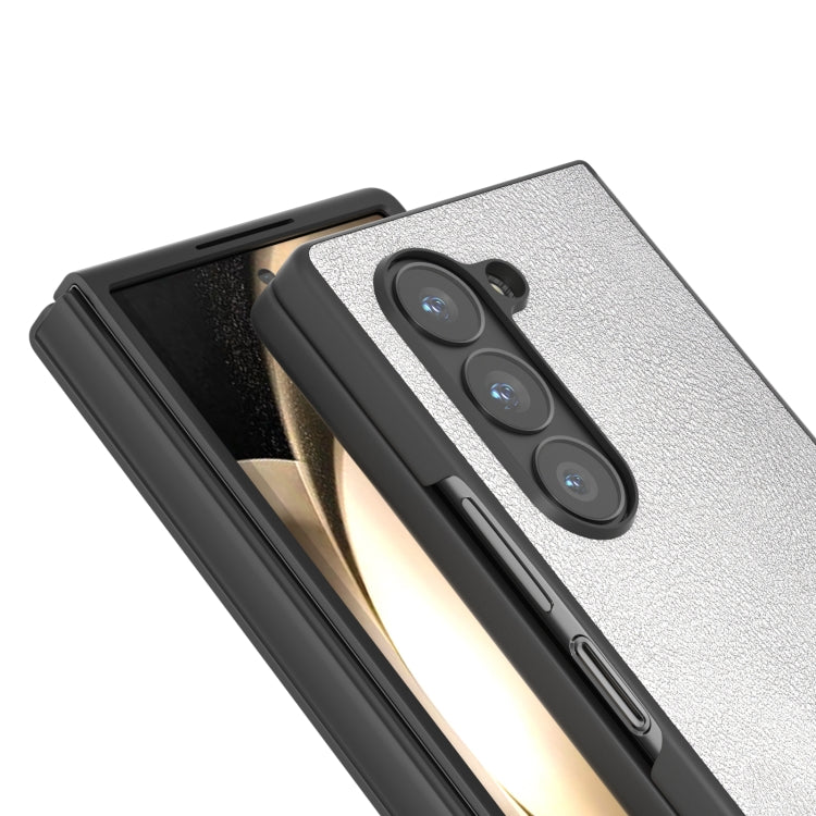 For Samsung Galaxy Z Fold6 PU Leather Black Frame Full Coverage Phone Case