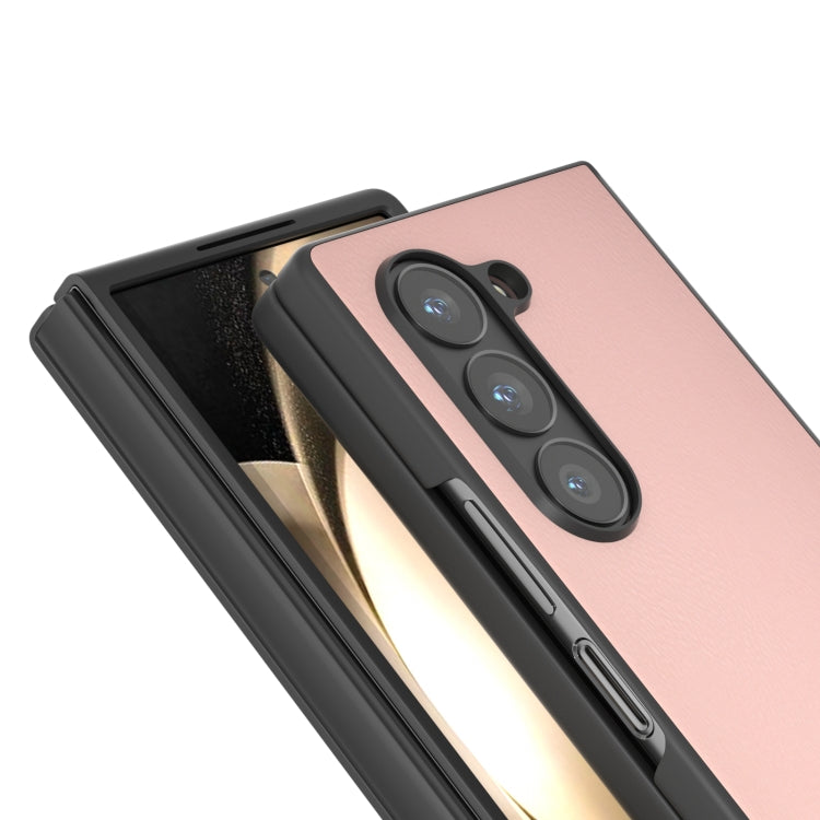For Samsung Galaxy Z Fold6 PU Leather Black Frame Full Coverage Phone Case
