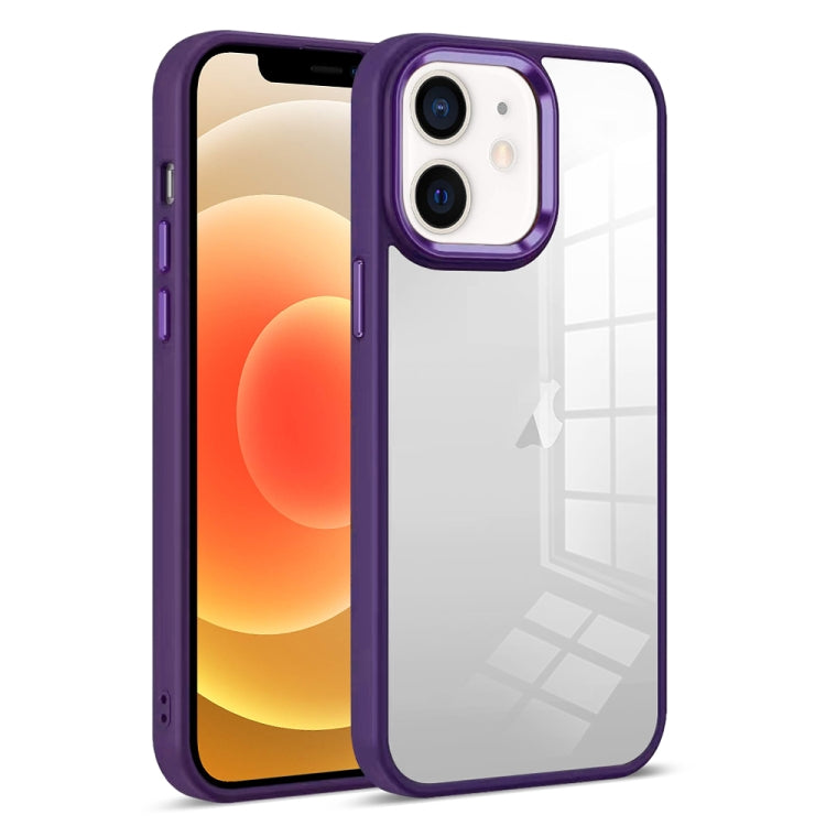 For iPhone 12 Colorful Armor Transparent Phone Case