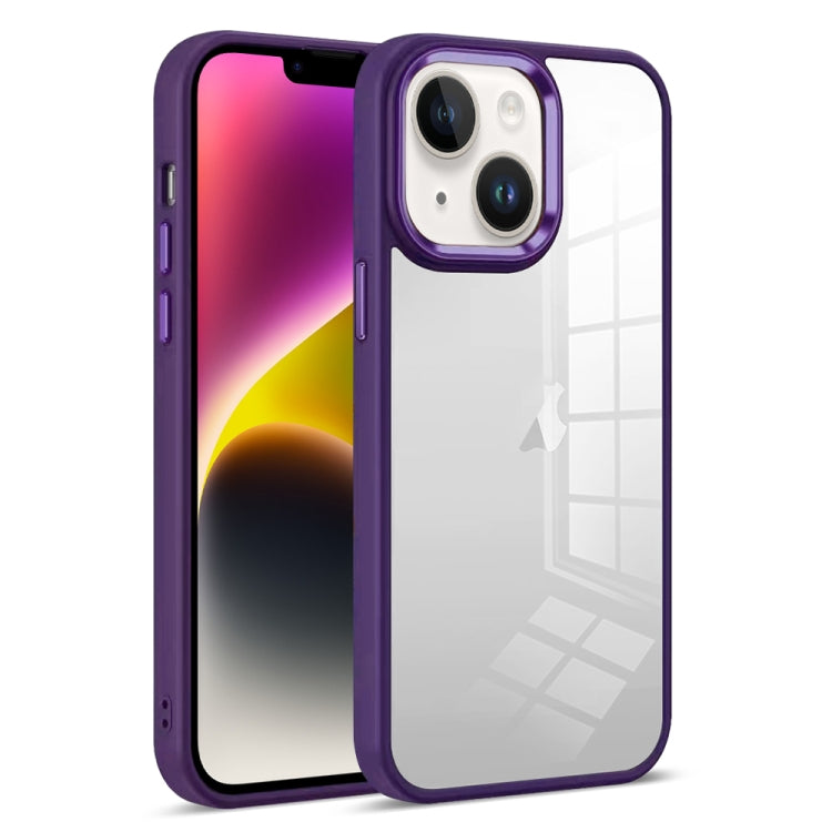 For iPhone 14 Colorful Armor Transparent Phone Case