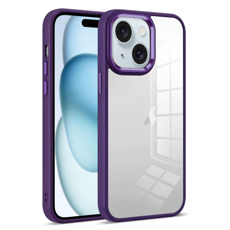 For iPhone 15 Plus Colorful Armor Transparent Phone Case