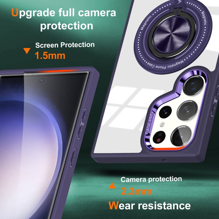 For Samsung Galaxy S23 Ultra 5G Magnetic Rotating Ring Holder Phone Case