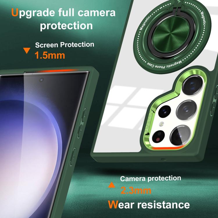 For Samsung Galaxy S25 Ultra 5G Magnetic Rotating Ring Holder Phone Case
