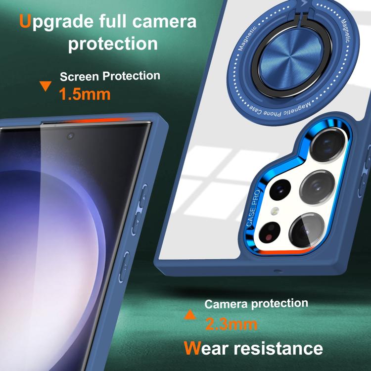 For Samsung Galaxy S25 Ultra 5G Magnetic Rotating Ring Holder Phone Case