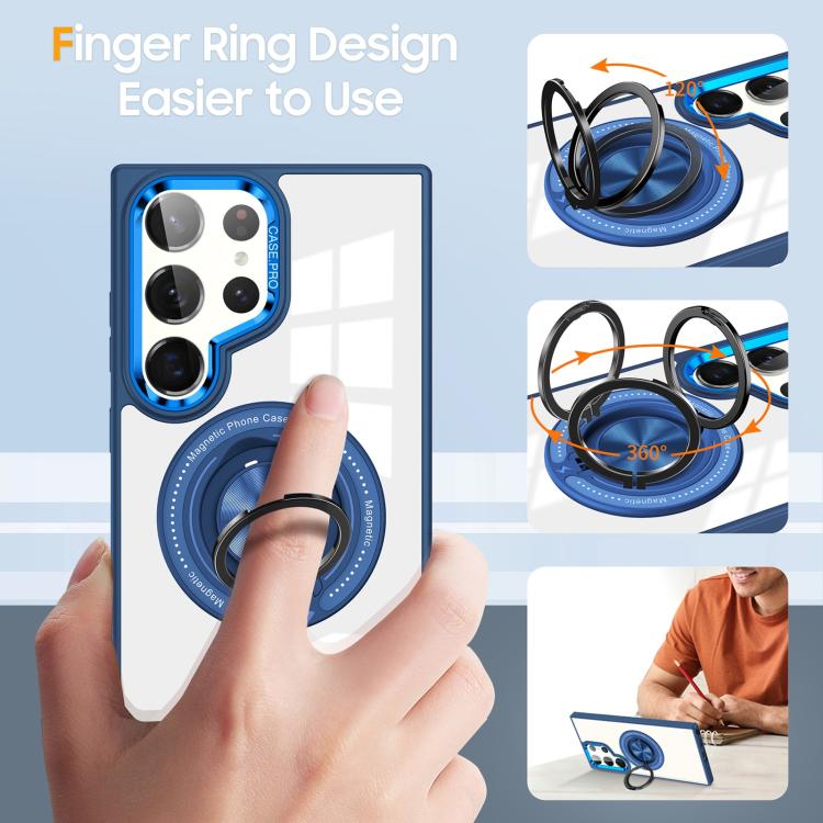 For Samsung Galaxy S25 Ultra 5G Magnetic Rotating Ring Holder Phone Case