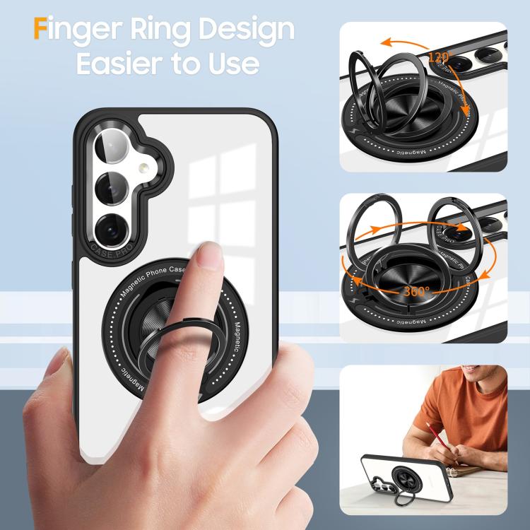 For Samsung Galaxy S25 5G Magnetic Rotating Ring Holder Phone Case