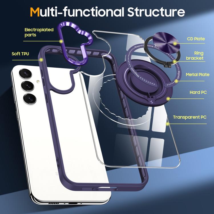 For Samsung Galaxy S25 5G Magnetic Rotating Ring Holder Phone Case