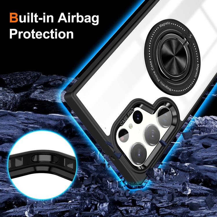 For Samsung Galaxy S26 Ultra 5G Magnetic Rotating Ring Holder Phone Case