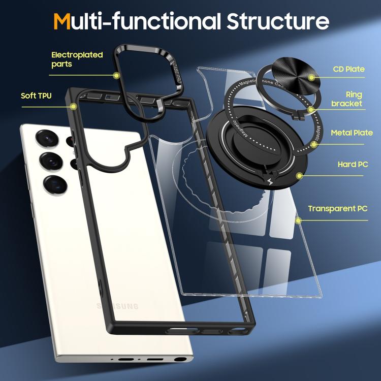 For Samsung Galaxy S26 Ultra 5G Magnetic Rotating Ring Holder Phone Case