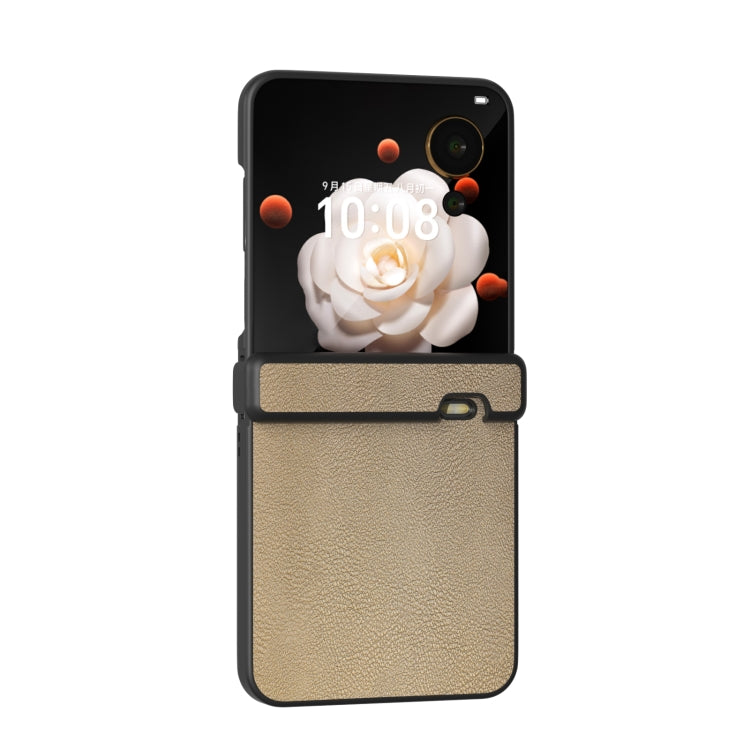 For Honor Magic V Flip Three Parts PU Leather Black Frame Full Coverage Phone Case