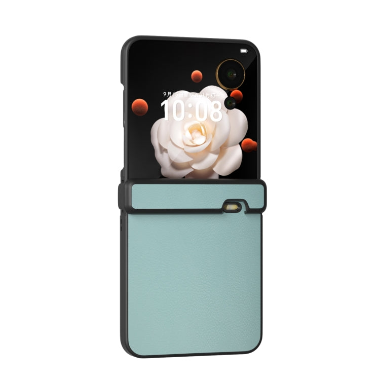 For Honor Magic V Flip Three Parts PU Leather Black Frame Full Coverage Phone Case