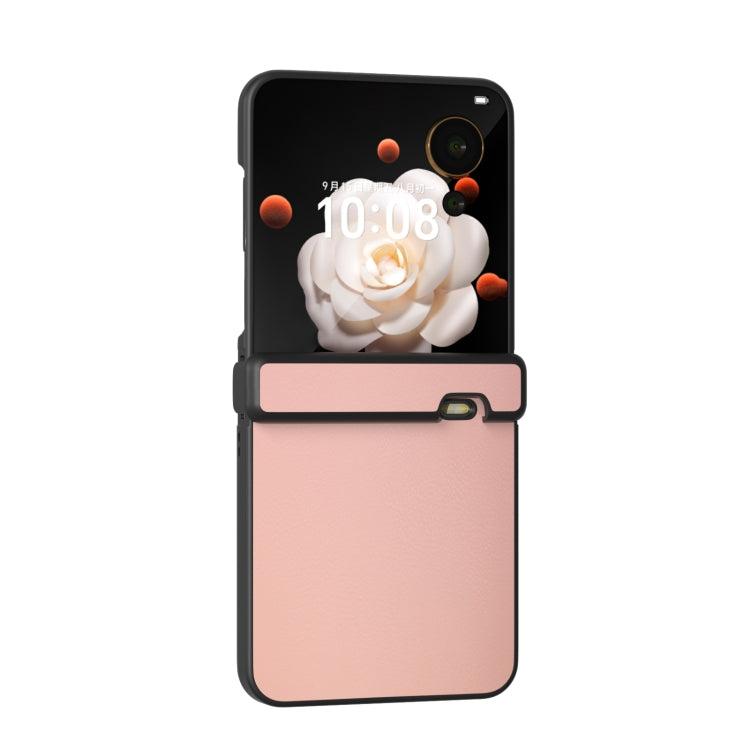 For Honor Magic V Flip Three Parts PU Leather Black Frame Full Coverage Phone Case