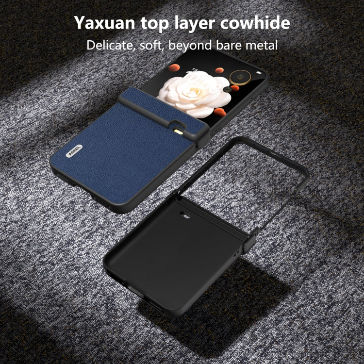 For Honor Magic V Flip ABEEL Three Parts Genuine Leather Luolai Series Phone Case