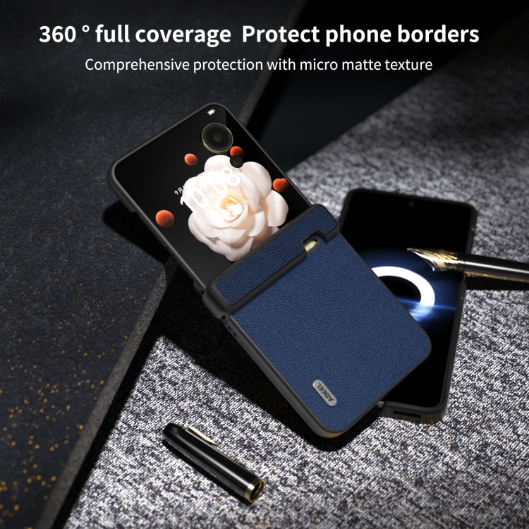 For Honor Magic V Flip ABEEL Three Parts Genuine Leather Luolai Series Phone Case