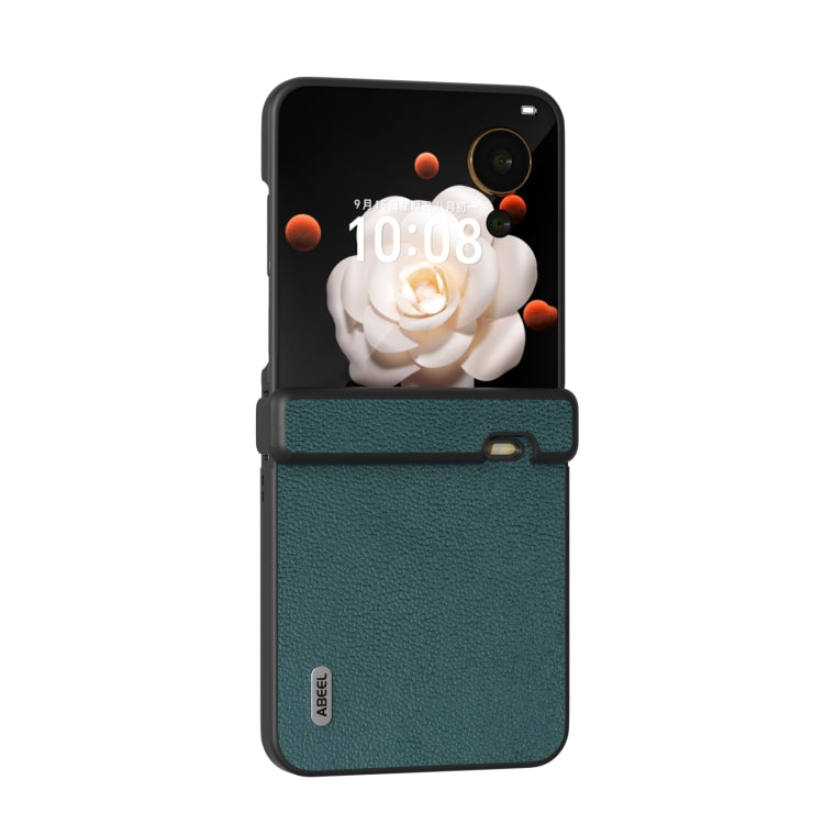 For Honor Magic V Flip ABEEL Three Parts Genuine Leather Luolai Series Phone Case