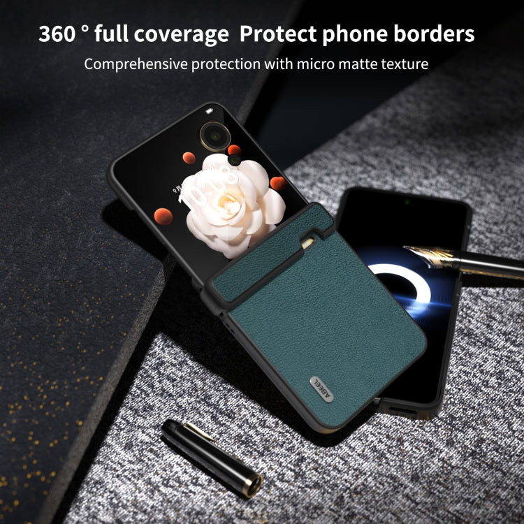 For Honor Magic V Flip ABEEL Three Parts Genuine Leather Luolai Series Phone Case