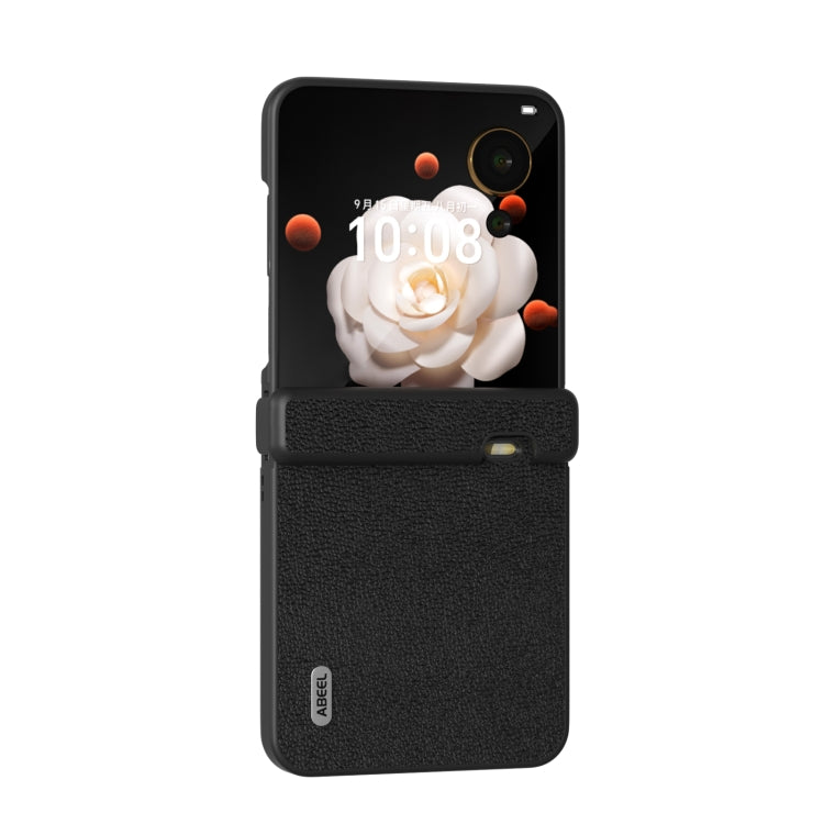 For Honor Magic V Flip ABEEL Three Parts Genuine Leather Luolai Series Phone Case
