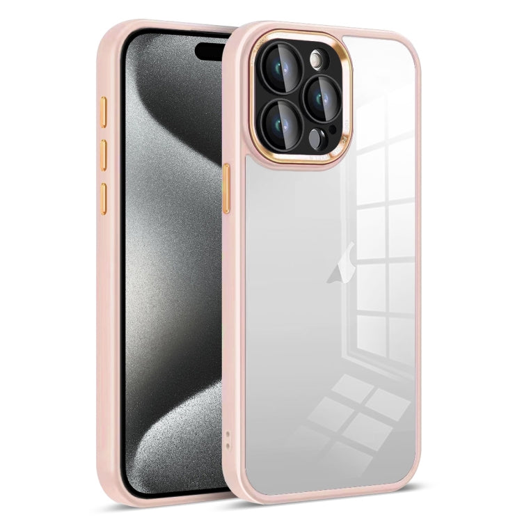 For iPhone 15 Pro Max Colorful Armor Lens Film Transparent Phone Case