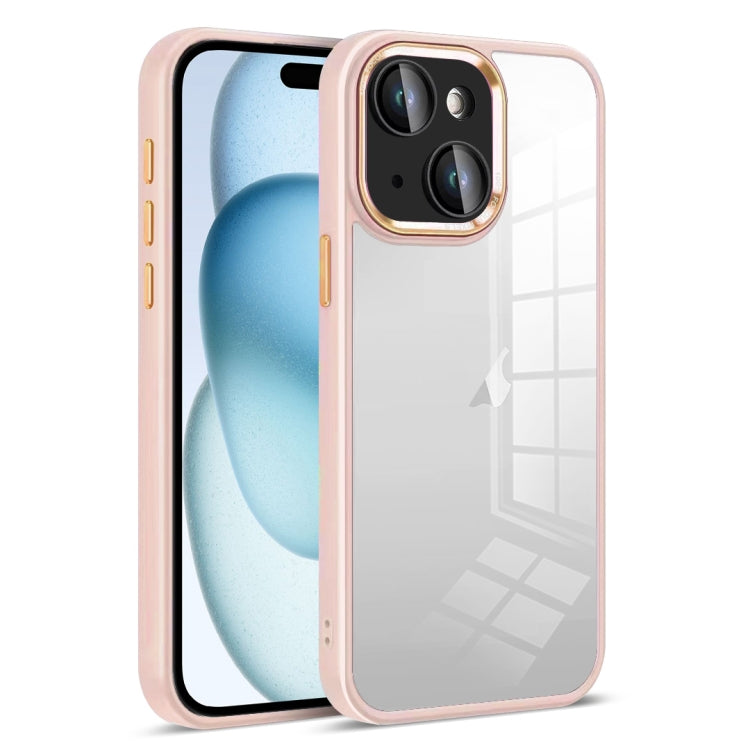 For iPhone 15 Plus Colorful Armor Lens Film Transparent Phone Case
