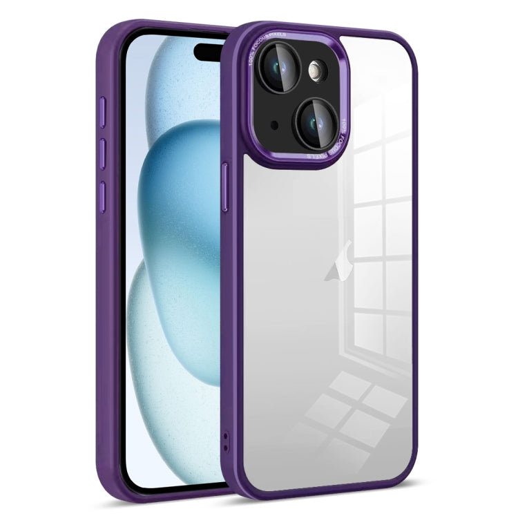 For iPhone 15 Colorful Armor Lens Film Transparent Phone Case