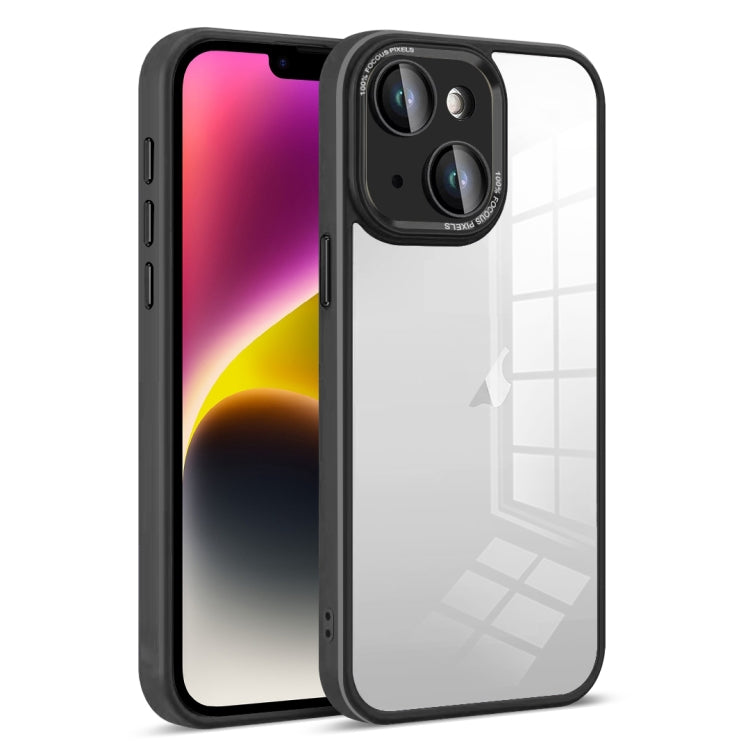 For iPhone 14 Plus Colorful Armor Lens Film Transparent Phone Case
