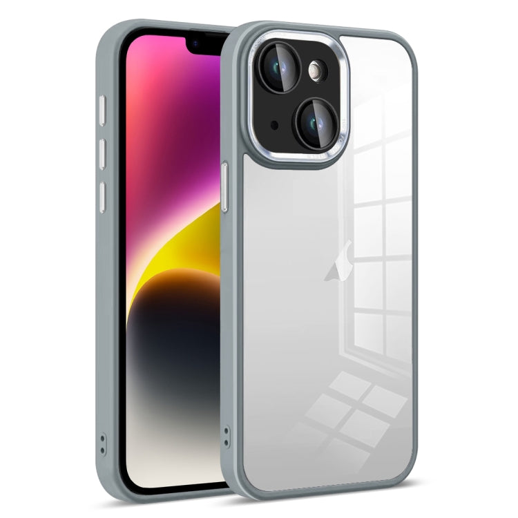 For iPhone 14 Plus Colorful Armor Lens Film Transparent Phone Case
