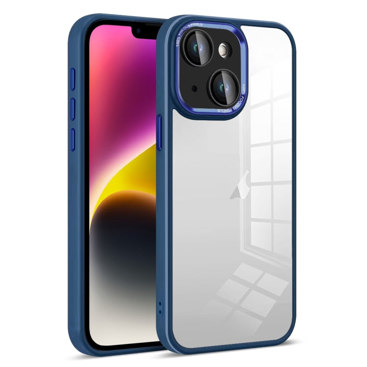 For iPhone 14 Plus Colorful Armor Lens Film Transparent Phone Case