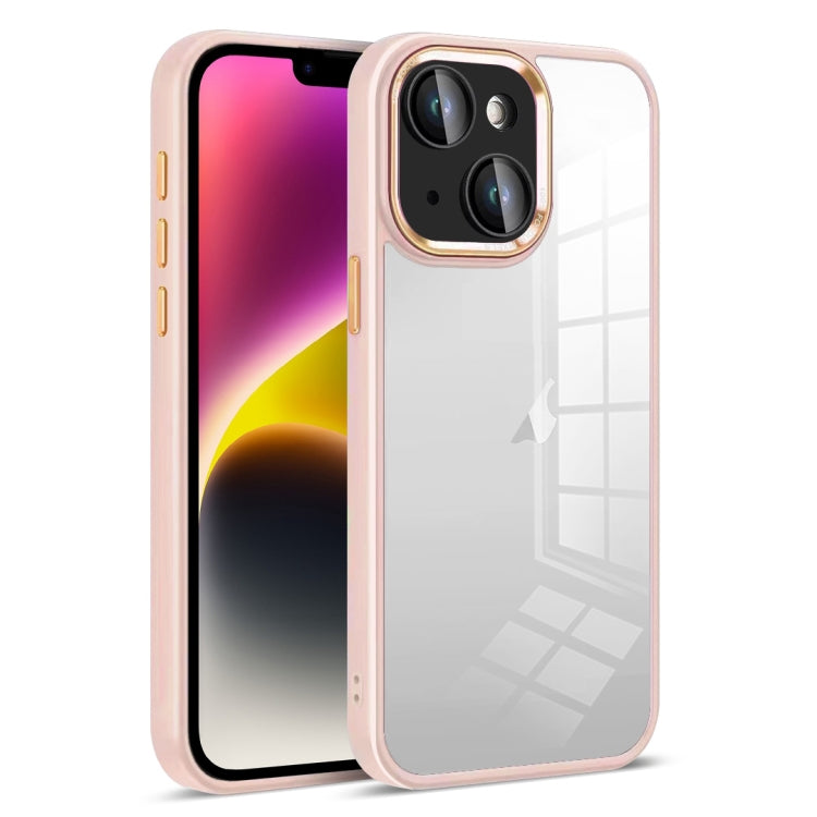 For iPhone 14 Colorful Armor Lens Film Transparent Phone Case