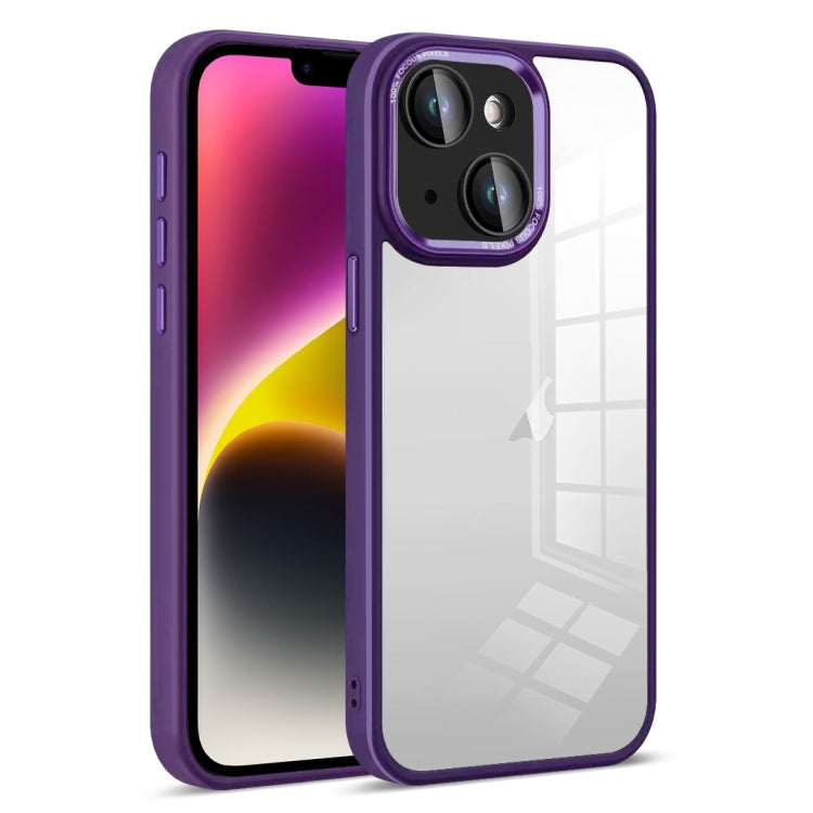 For iPhone 14 Colorful Armor Lens Film Transparent Phone Case