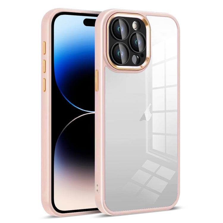 For iPhone 14 Pro Max Colorful Armor Lens Film Transparent Phone Case