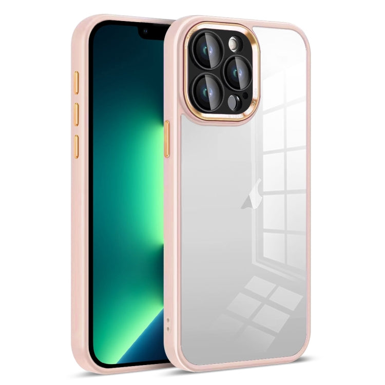 For iPhone 13 Pro Max Colorful Armor Lens Film Transparent Phone Case