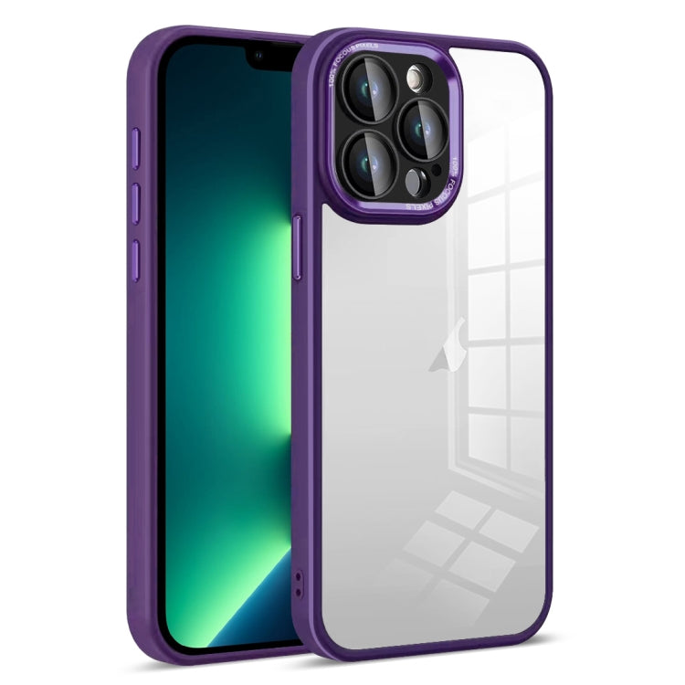 For iPhone 13 Pro Max Colorful Armor Lens Film Transparent Phone Case